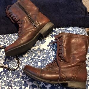 steve madden brown combat boots
